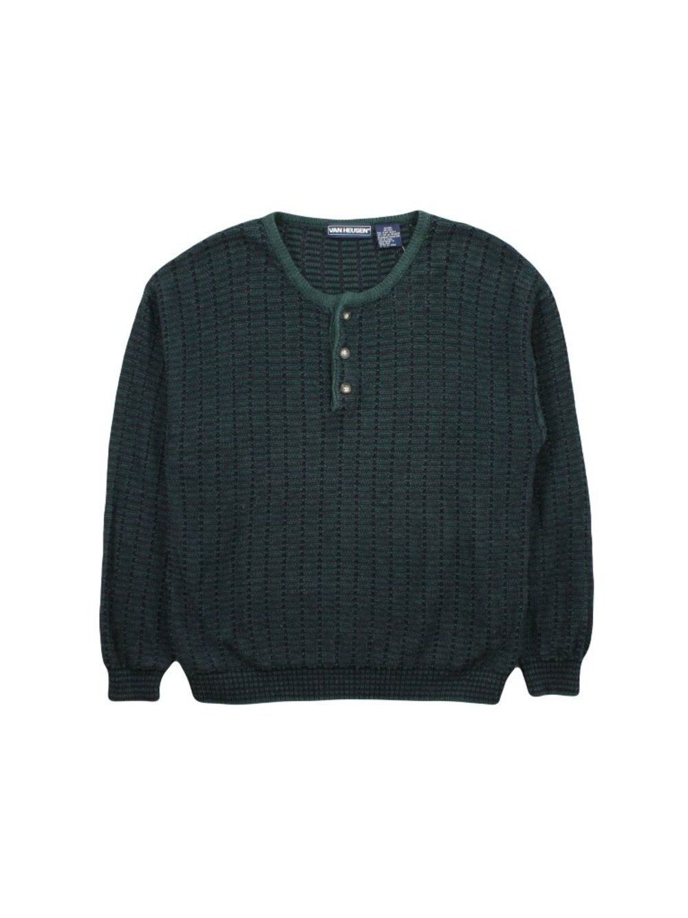 Vintage Van Heusen Pattern Henley Sweater M